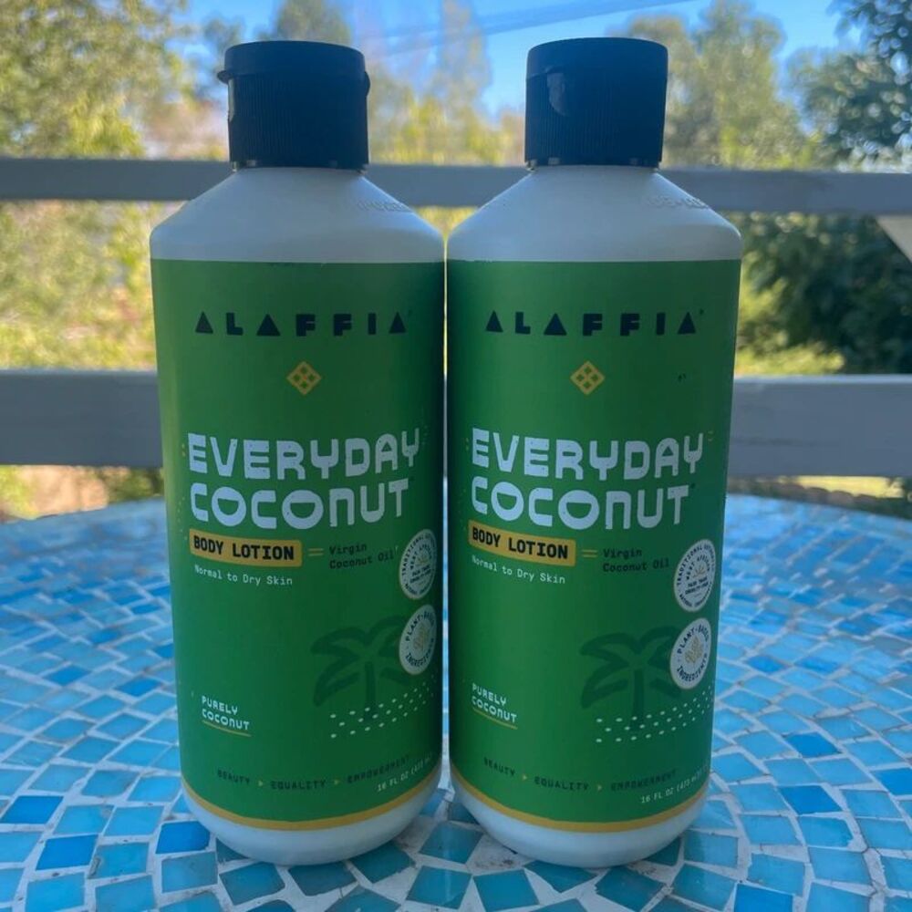 Brand New 2x16oz Alaffia Everyday Coconut Body Lotion with Virgin Coconut Oil